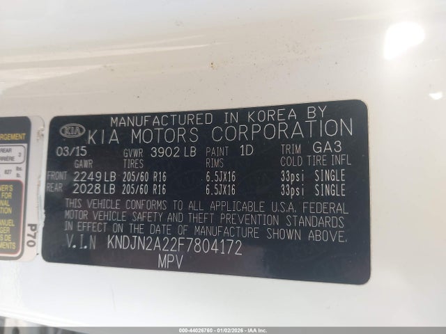 KIA Soul 2015 KNDJN2A22F7804172 Image 9