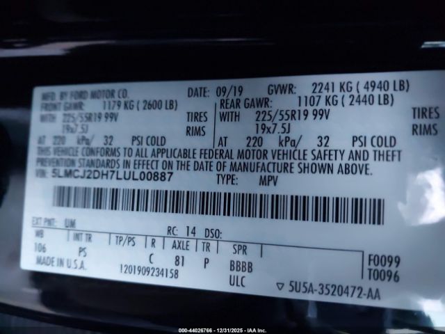 2020 LINCOLN CORSAIR 5LMCJ2DH7LUL00887 Photo 8