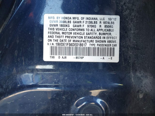 Aukcja sprzedaży 2013 Acura Ilx 2.0l, vin: 19VDE1F56DE018617, numer aukcji: 44026767