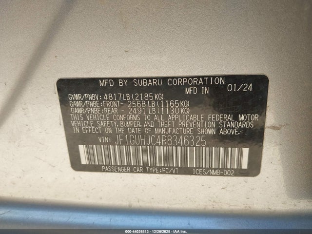 JF1GUHJC4R8346325 Subaru Impreza Rs 5-door