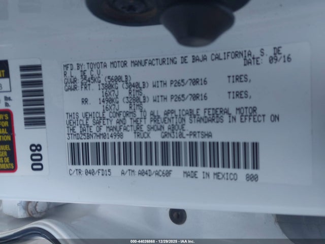 3TMDZ5BN7HM014998 Toyota Tacoma Trd Off Road