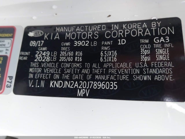 Продаж на аукціоні авто 2018 Kia Soul, vin: KNDJN2A20J7896035, номер лоту: 44026898