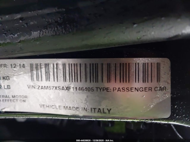 ZAM57XSAXF1146405 Maserati Ghibli