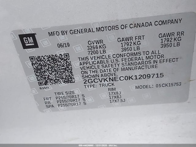 2GCVKNEC0K1209715 Chevrolet Silverado 1500 Ld Wt