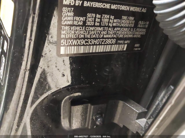2017 BMW X3 5UXWX9C33H0T23808 Photo 8