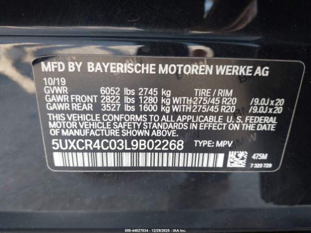 2020 BMW X5 5UXCR4C03L9B02268 Photo 8