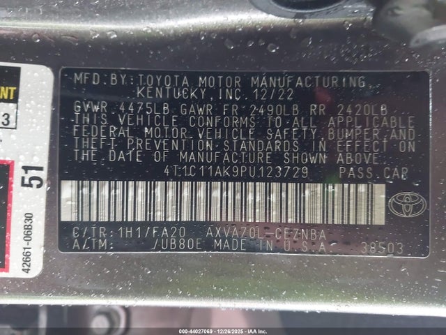 Toyota CAMRY LE 2023 4T1C11AK9PU123729 Image 9