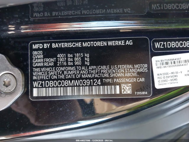 2021 TOYOTA GR SUPRA WZ1DB0C08MW039124 Photo 8