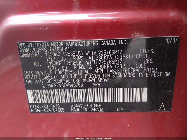 Toyota Rav4 Xle 2015 2T3WFREV3FW146768 Image 9