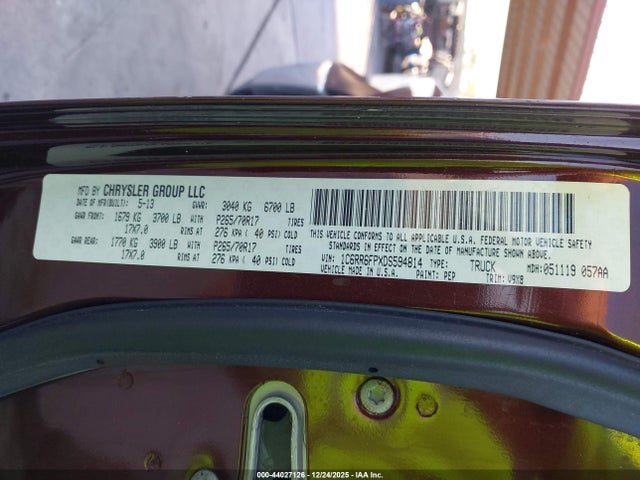 Продаж на аукціоні авто 2013 Ram 1500 Tradesman, vin: 1C6RR6FPXDS594814, номер лоту: 44027126