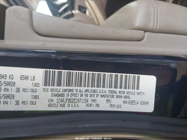 Jeep Grand Cherokee Limited 2014 1C4RJFBG2EC471154 Image 9