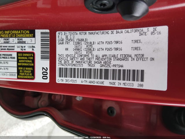 3TMAZ5CN7GM021515 Toyota Tacoma Trd Off Road