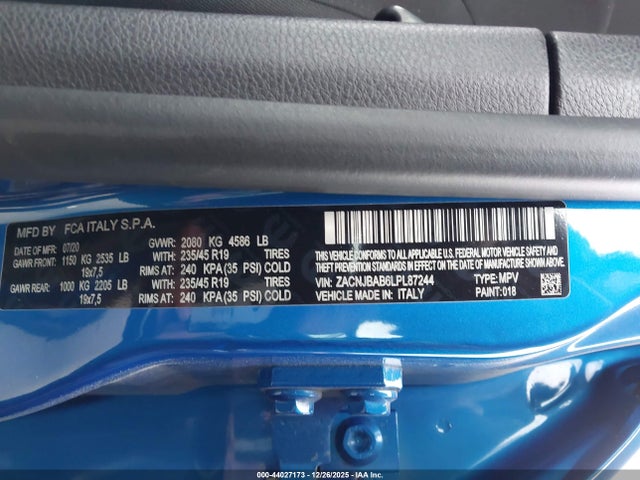 ZACNJBAB6LPL87244 Jeep Renegade Jeepster 4x4