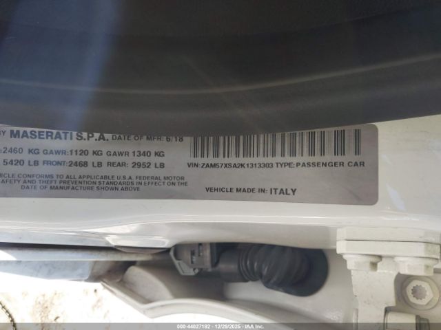 2019 MASERATI GHIBLI ZAM57XSA2K1313303 Photo 8