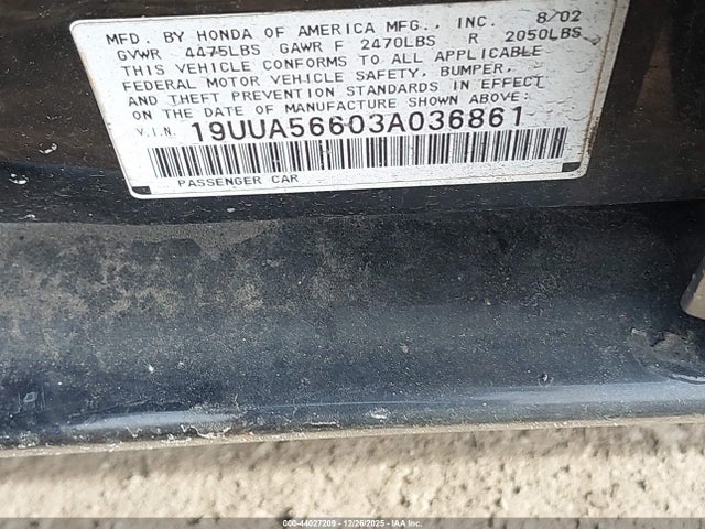 2003 ACURA TL 19UUA56603A036861 Photo 8