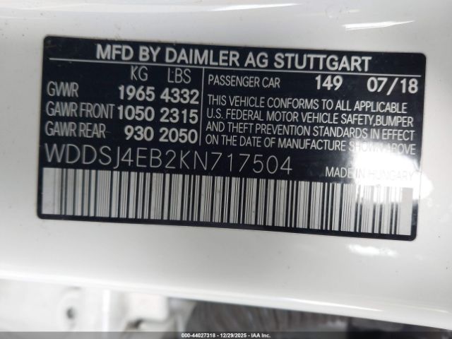 2019 MERCEDES-BENZ CLA 250 WDDSJ4EB2KN717504 Photo 8