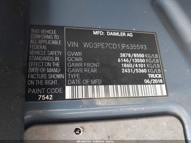 2018 MERCEDES-BENZ SPRINTER 2500 WD3PE7CD1JP635593 Photo 8