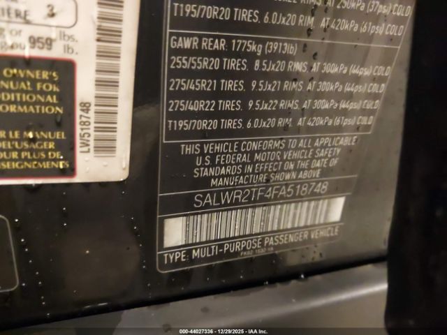 2015 LAND ROVER RANGE ROVER SPORT SALWR2TF4FA518748 Photo 8