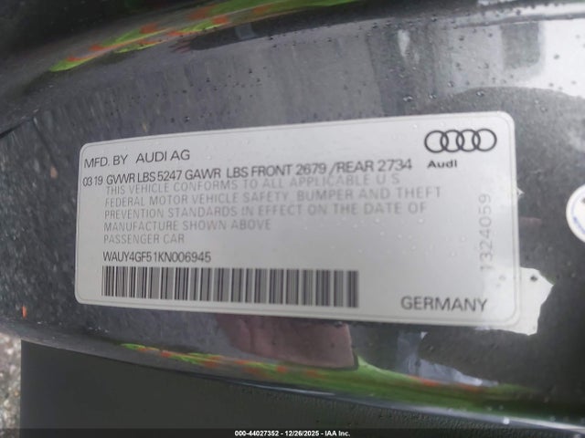 2019 AUDI S5 WAUY4GF51KN006945 Photo 8