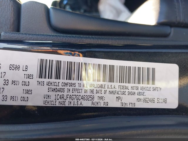 2016 JEEP GRAND CHEROKEE 1C4RJFAG7GC463250 Photo 8