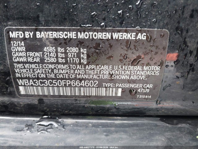 BMW 320i Xdrive 2015 WBA3C3C50FP664602 Image 9