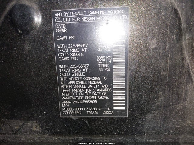 Nissan Rogue S/sl/sv 2016 KNMAT2MV1GP683938 Image 9