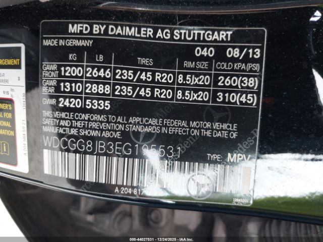 2014 MERCEDES-BENZ GLK 350 WDCGG8JB3EG195531 Photo 8