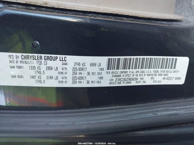 2013 Chrysler Town & Country Touring მანქანა იყიდება აუქციონზე, vin: 2C4RC1BG2DR690280, აუქციონის ნომერი: 44027556