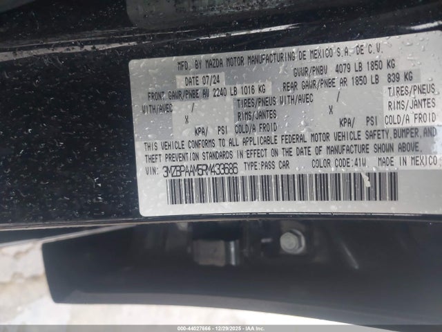 Продаж на аукціоні авто 2024 Mazda Mazda3 2.5 S, vin: 3MZBPAAM5RM433686, номер лоту: 44027666