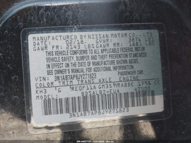 2018 NISSAN SENTRA 3N1AB7AP8JY271823 Photo 8