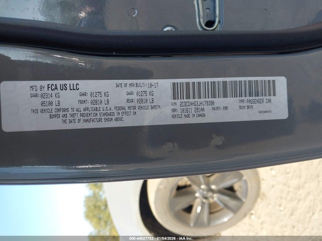 Продаж на аукціоні авто 2018 Dodge Charger Sxt Plus Rwd, vin: 2C3CDXHG3JH179390, номер лоту: 44027783