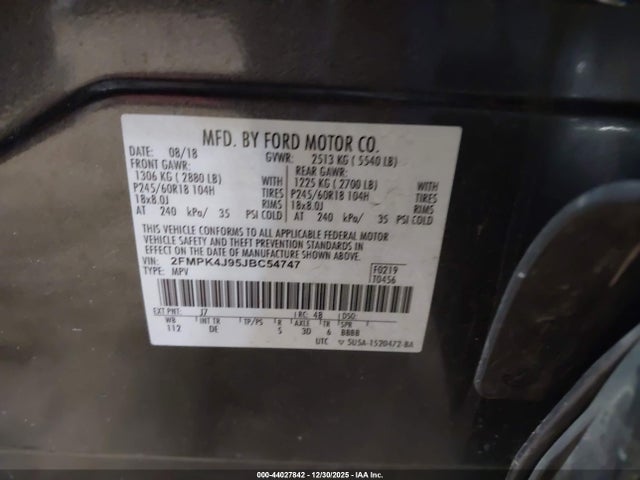 2018 FORD EDGE 2FMPK4J95JBC54747 Photo 8