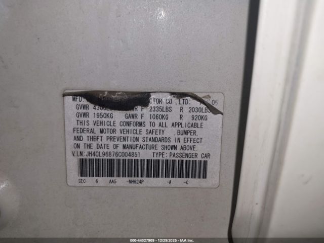 2006 ACURA TSX JH4CL96876C004851 Photo 8