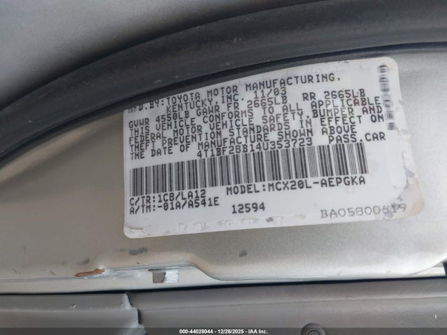 2004 TOYOTA AVALON 4T1BF28B14U353723 Photo 8