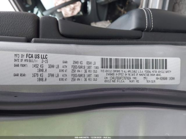 2015 JEEP GRAND CHEROKEE 1C4RJFBGXFC767024 Photo 8