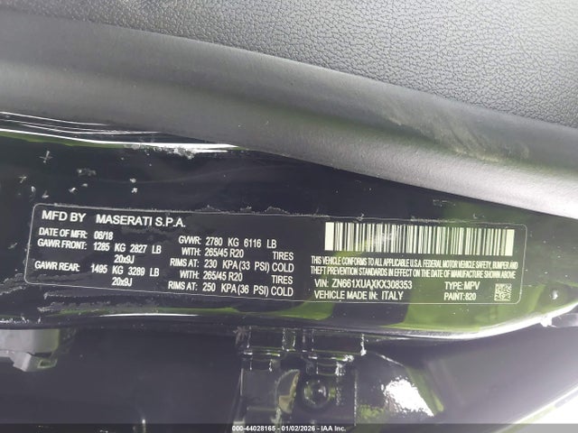 2019 MASERATI LEVANTE ZN661XUAXKX308353 Photo 8