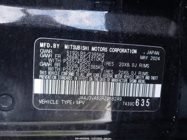 2024 MITSUBISHI OUTLANDER JA4J3VA82RZ068249 Photo 8