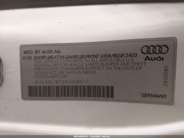 2009 AUDI A5 WAUDK78T39A008617 Photo 8
