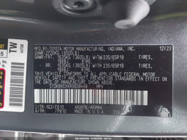 2024 TOYOTA HIGHLANDER HYBRID 5TDKBRCHXRS608448 Photo 8