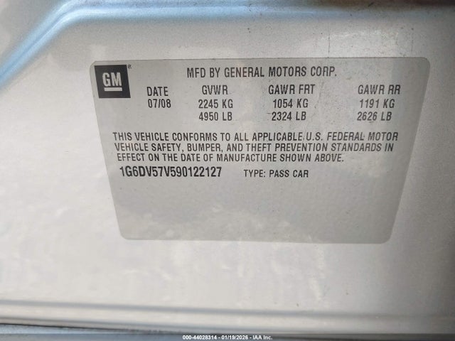 2009 CADILLAC CTS 1G6DV57V590122127 Photo 8