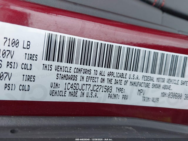 2018 DODGE DURANGO 1C4SDJCT7JC271503 Photo 8