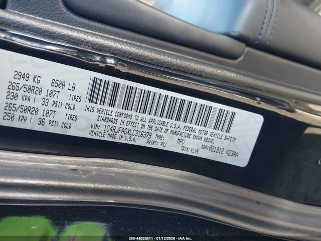 1C4RJFAGXLC316379 Jeep Grand Cherokee Altitude 4x4