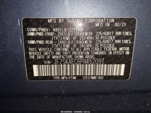 2023 SUBARU FORESTER JF2SKAEC6PH452091 Photo 8