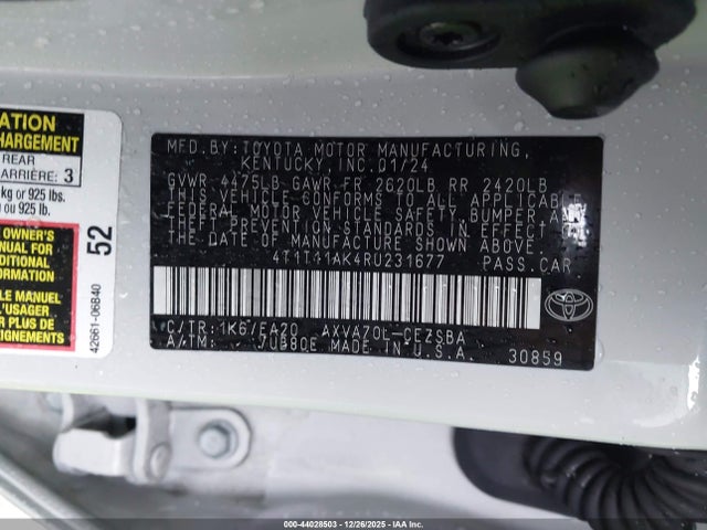 4T1T11AK4RU231677 Toyota CAMRY SE