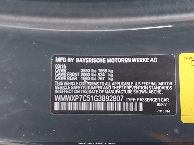 2016 MINI HARDTOP WMWXP7C51G3B92807 Photo 8
