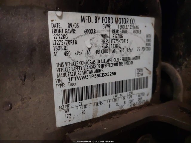 2006 FORD F-350 1FTWW31P56EB23259 Photo 8