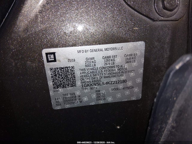 2019 GMC ACADIA 1GKKNSLS4KZ212180 Photo 8