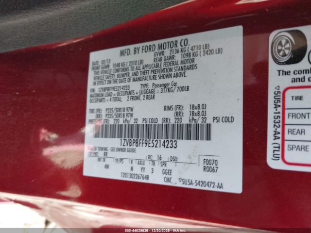 2014 FORD MUSTANG 1ZVBP8FF9E5214233 Photo 8