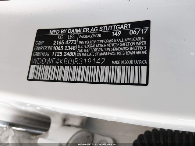 Продажа на аукционе авто 2018 Mercedes-benz C 300 4matic, vin: WDDWF4KB0JR319142, номер лота: 44028677