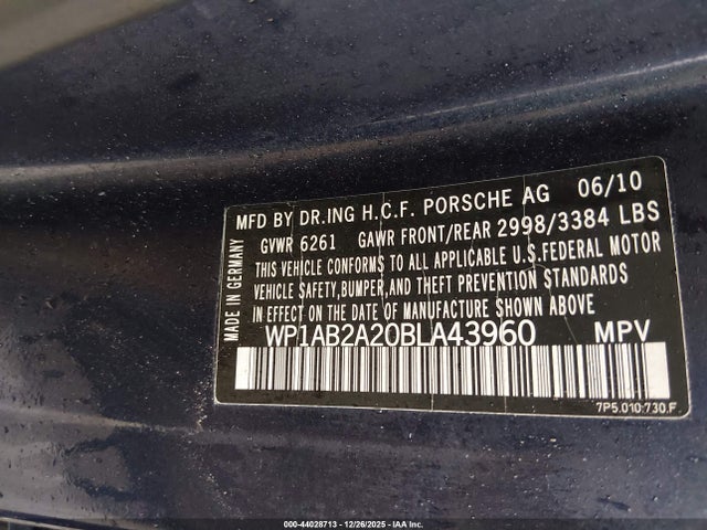 2011 PORSCHE CAYENNE WP1AB2A20BLA43960 Photo 8